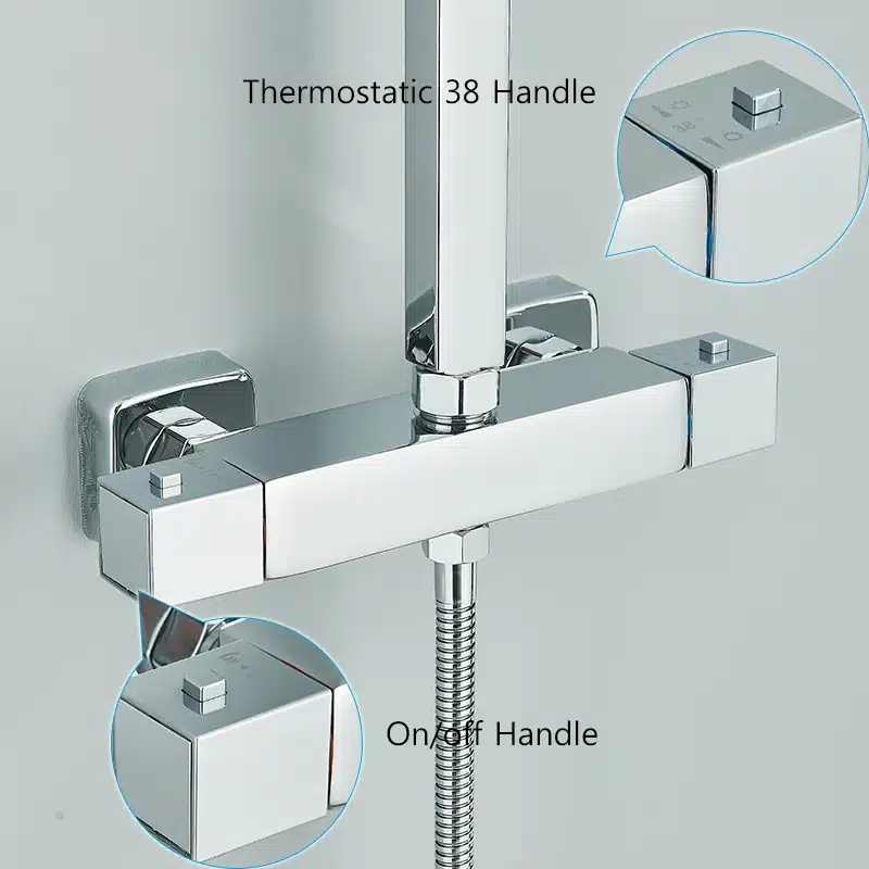 Dušisegisti komplekt kahe käepidemega, roostevaba teras, ultraõhuke dušipea | kujundav pilt e-kaubamaja pildikogust