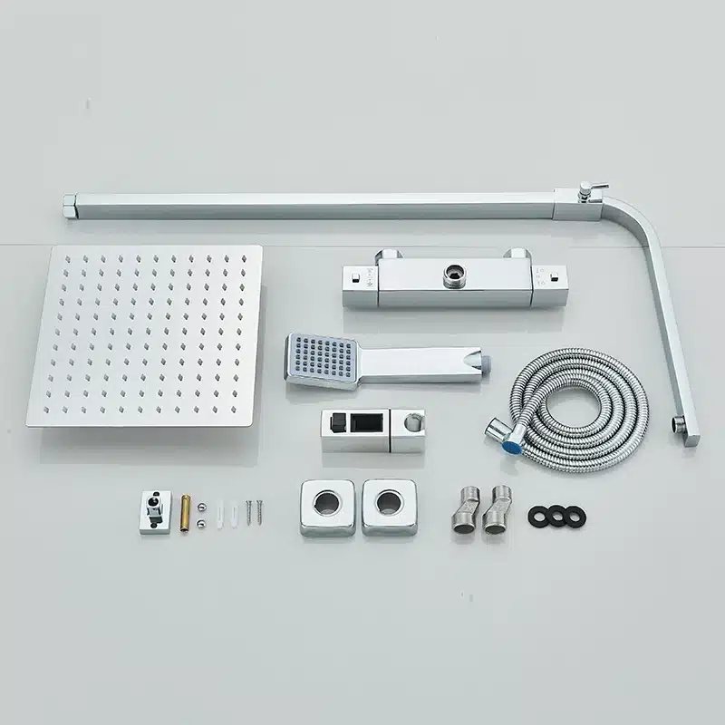 Dušisegisti komplekt kahe käepidemega, roostevaba teras, ultraõhuke dušipea | kujundav pilt e-kaubamaja pildikogust