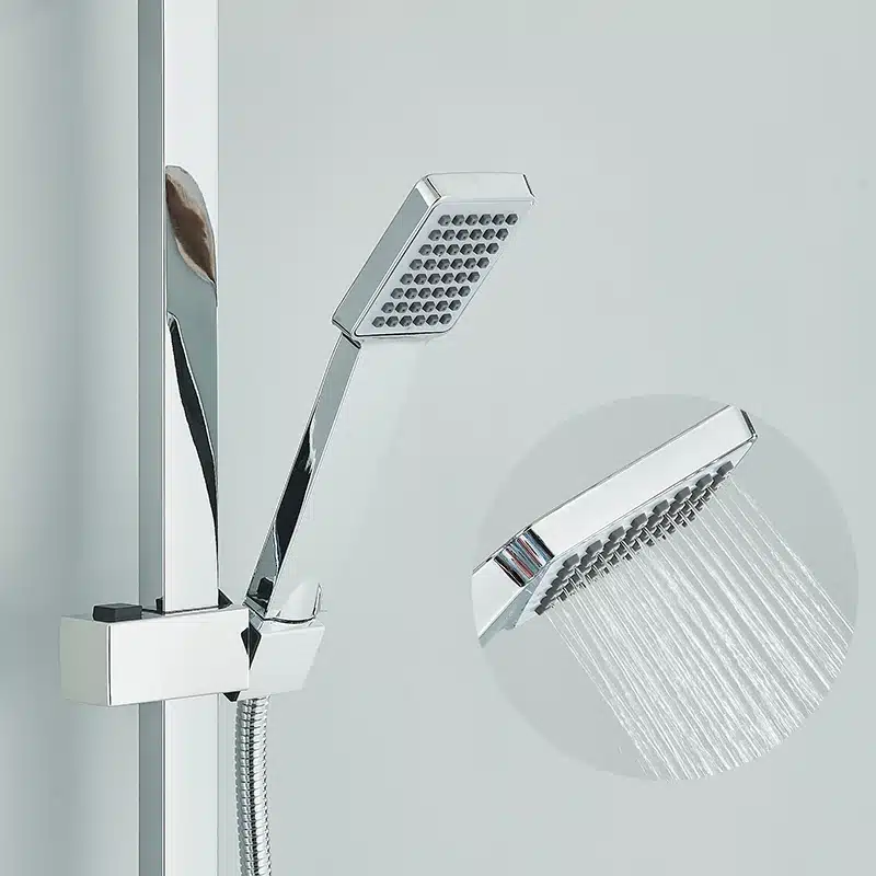 Dušisegisti komplekt kahe käepidemega, roostevaba teras, ultraõhuke dušipea | kujundav pilt e-kaubamaja pildikogust