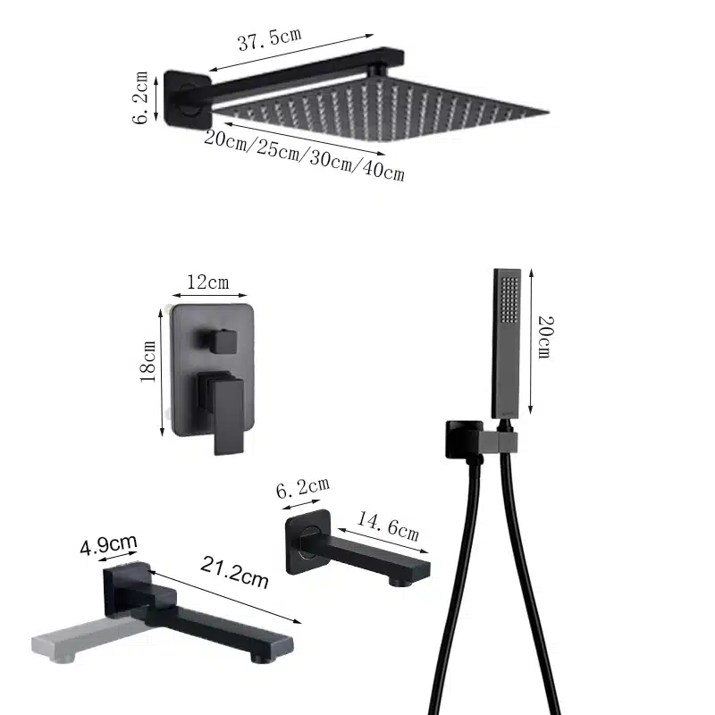 Must seinakinnitus duššisegisti 8/10/12/16 tolli vihmavee funktsiooniga | kujundav pilt e-kaubamaja pildikogust