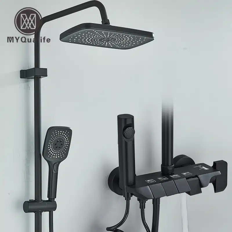 Dušikomplekt klaveri stiilis, nutikas messing, vihmadušš | kujundav pilt e-kaubamaja pildikogust