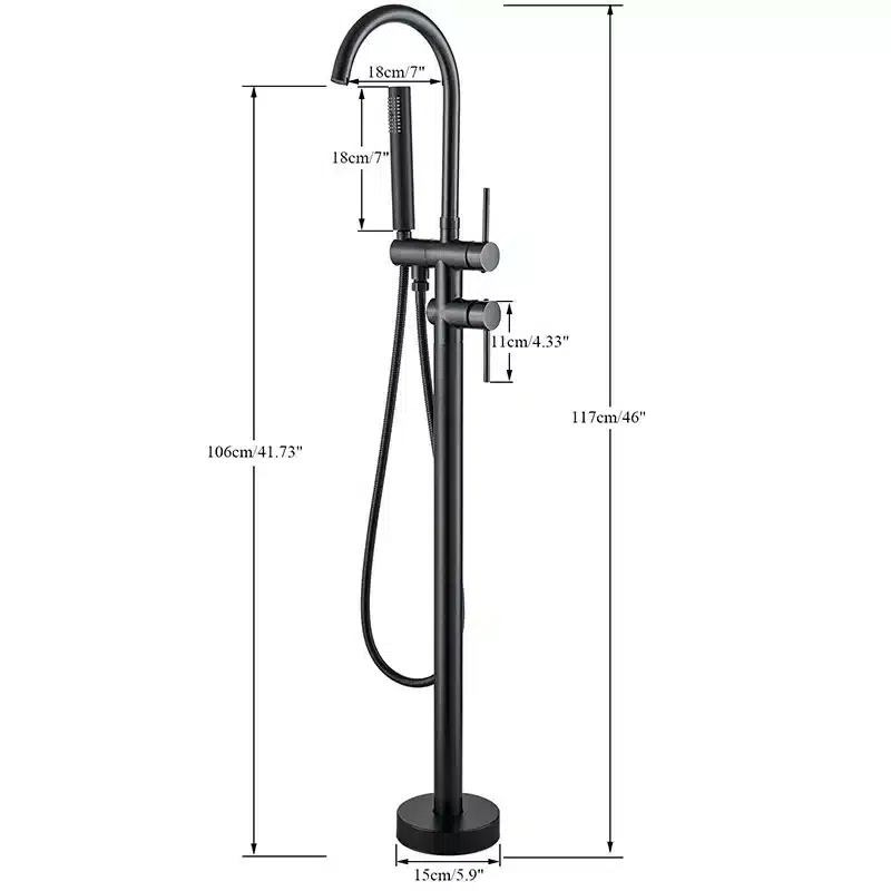 Põrandale paigaldatav vannisegisti käsidušiga | kujundav pilt e-kaubamaja pildikogust