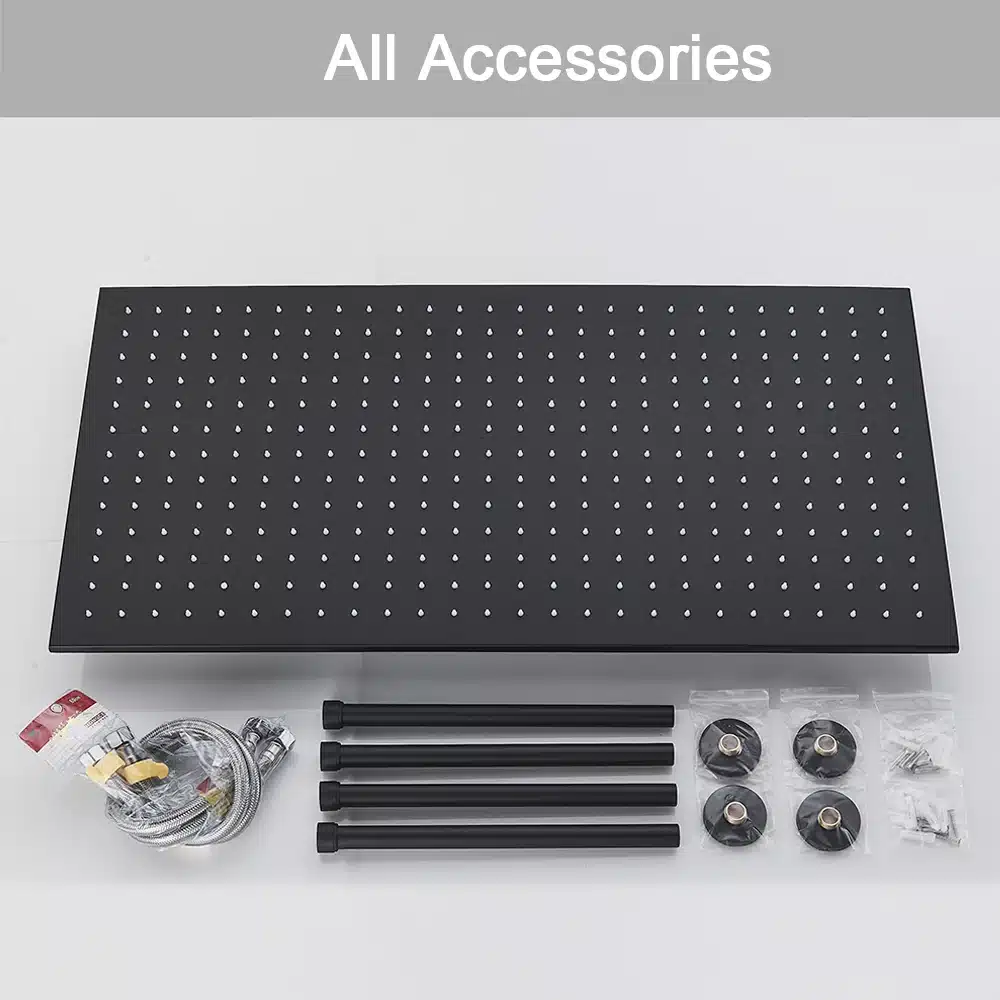 Dušisegisti komplekt musta termostaadiga, vihmavee ja juga 40X80 | kujundav pilt e-kaubamaja pildikogust