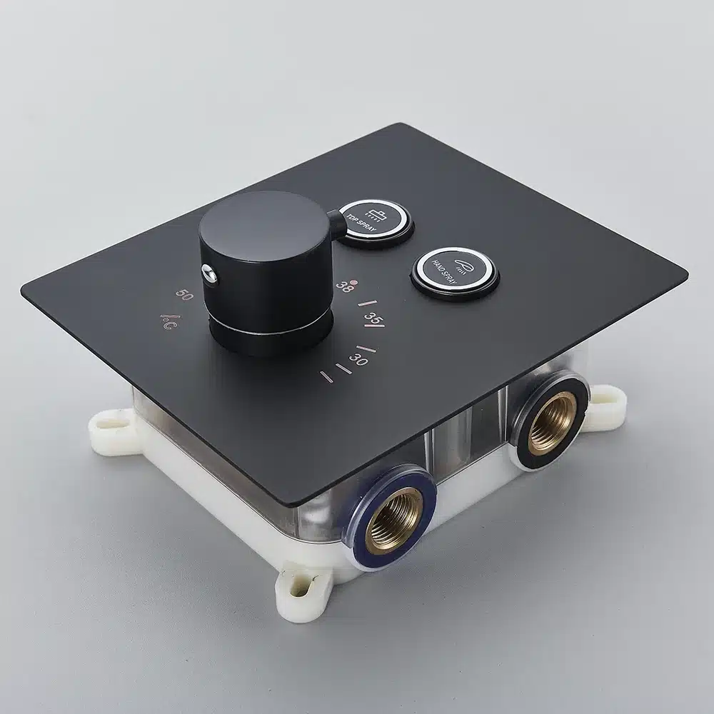 Dušisegisti komplekt musta termostaadiga, vihmavee ja juga 40X80 | kujundav pilt e-kaubamaja pildikogust