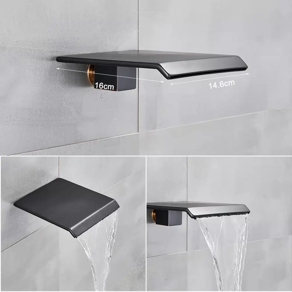 Dušisegisti komplekt musta termostaadiga, vihmavee ja juga 40X80 | kujundav pilt e-kaubamaja pildikogust