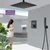 Dušisegisti komplekt musta termostaadiga, vihmavee ja juga 40X80 | E-pood Tootemaailm Dušisegisti komplekt musta termostaadiga, vihmavee ja juga 40X80