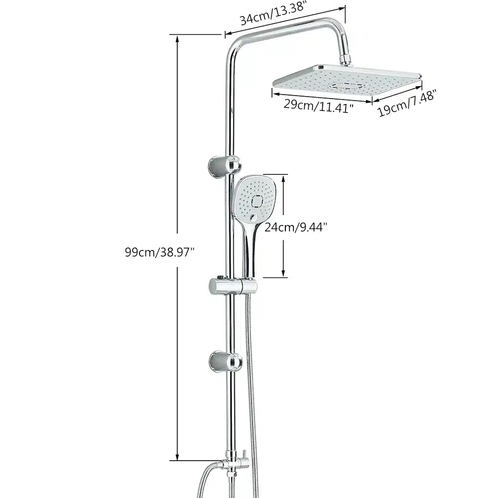 Dušisüsteem käeshoitava dušiga, seinakinnitusega, segisti | kujundav pilt e-kaubamaja pildikogust