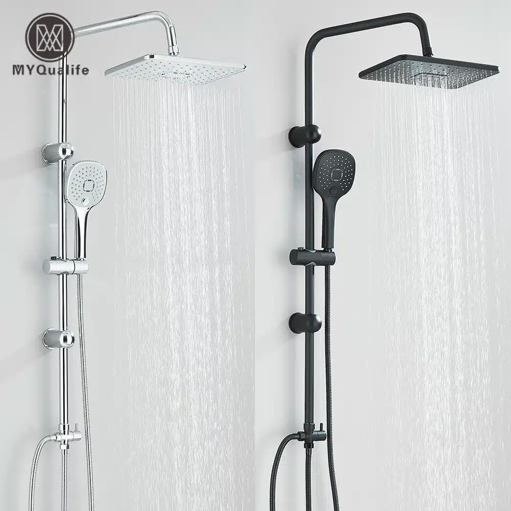 Dušisüsteem käeshoitava dušiga, seinakinnitusega, segisti | kujundav pilt e-kaubamaja pildikogust