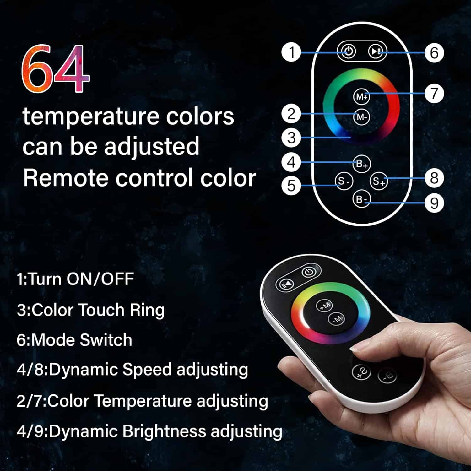 Lakke kinnitatav dušš LED-valgusega vihmavee dušisüsteem | kujundav pilt e-kaubamaja pildikogust