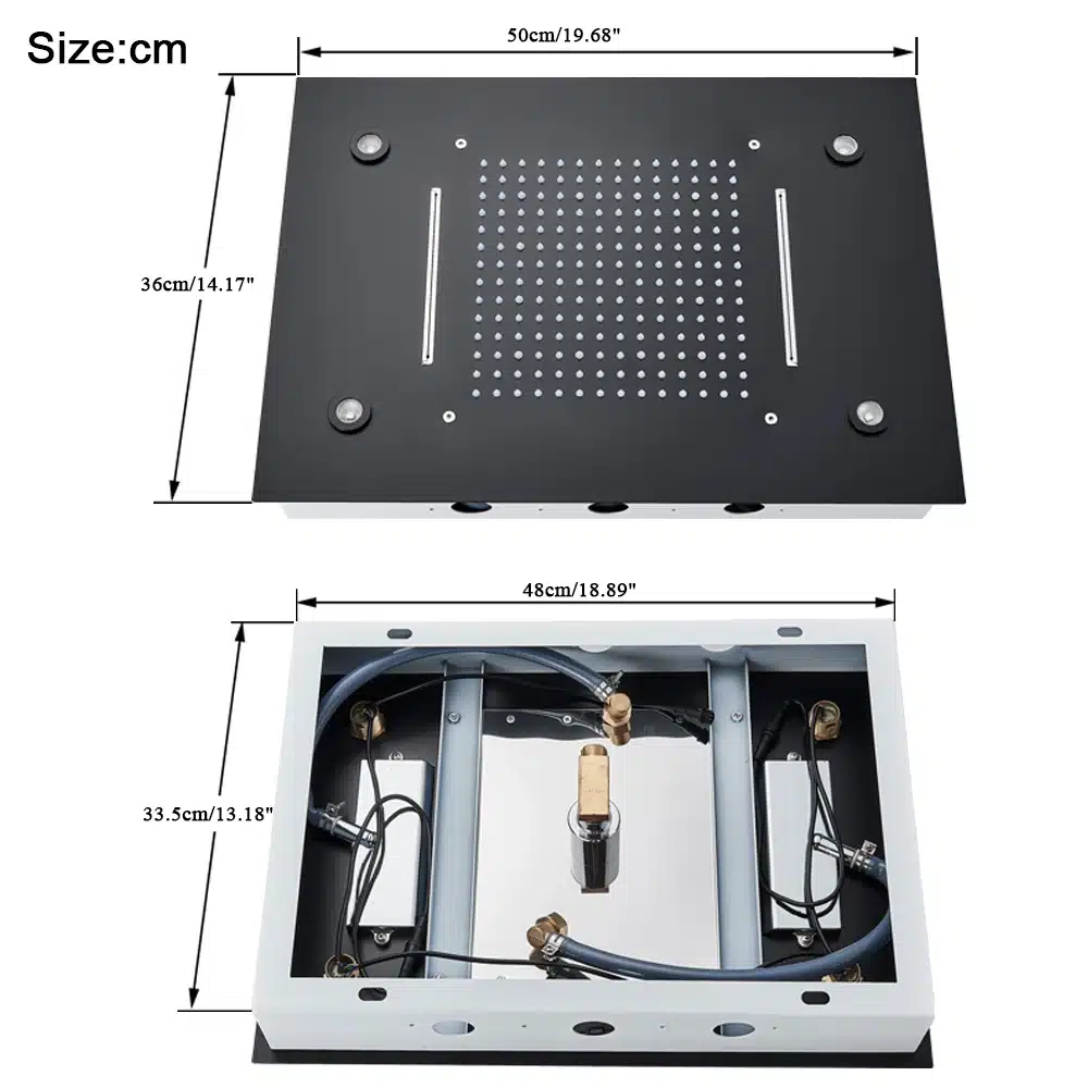 Lakke kinnitatav dušš LED-valgusega vihmavee dušisüsteem | kujundav pilt e-kaubamaja pildikogust