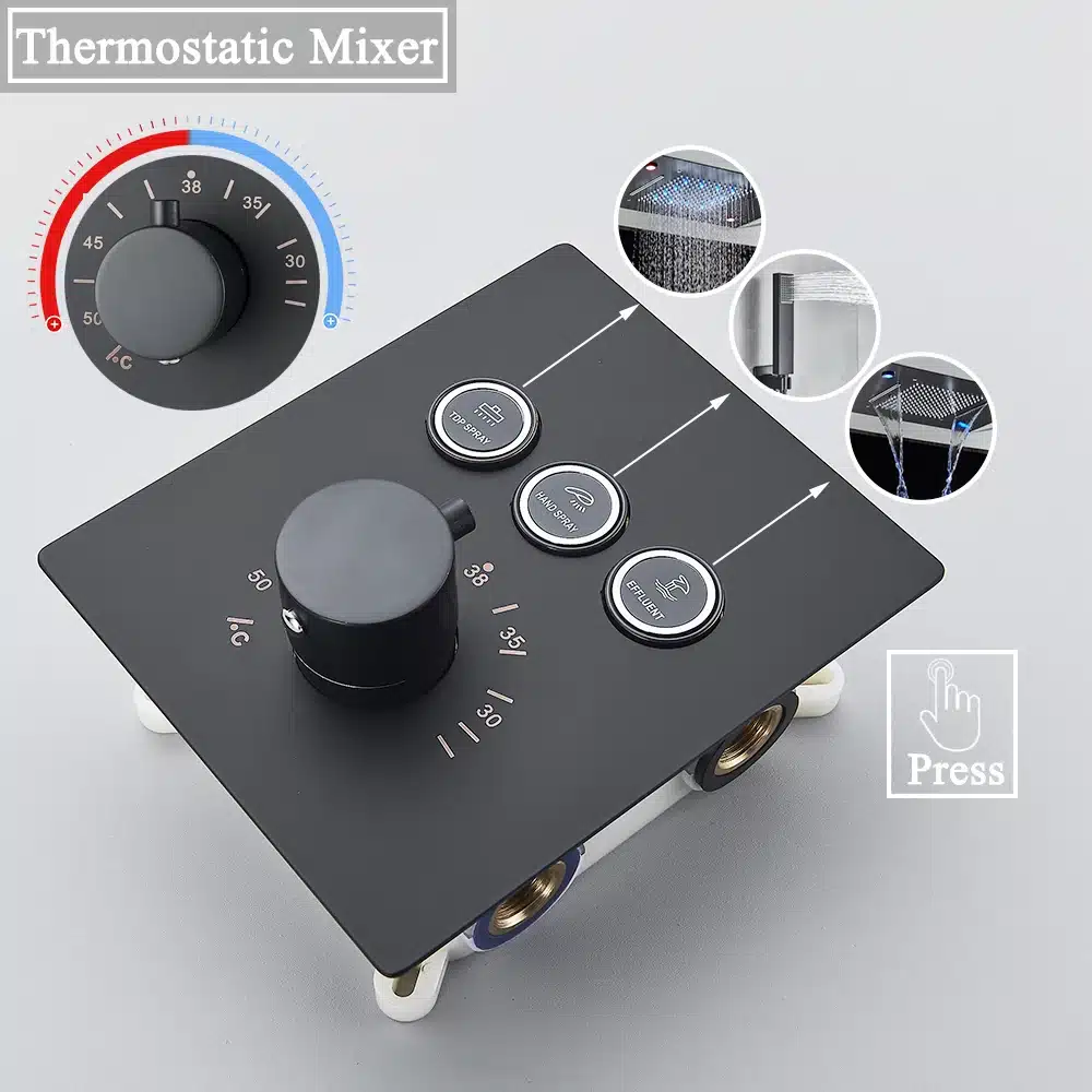 Lakke kinnitatav dušš LED-valgusega vihmavee dušisüsteem | kujundav pilt e-kaubamaja pildikogust