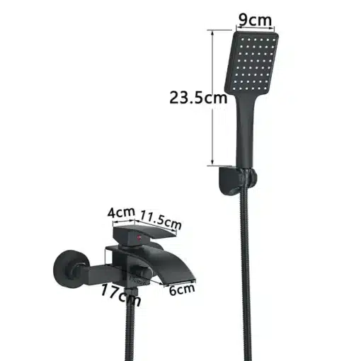 Must vannitoasegisti kahe funktsiooniga, seinakinnitusega | E-pood Tootemaailm Must vannitoasegisti kahe funktsiooniga, seinakinnitusega