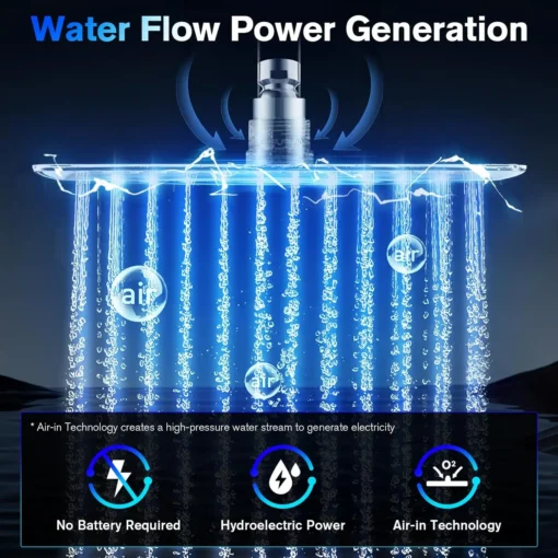 Luksuslik kroomitud LED vihmasaju dušš roostevabast terasest | E-pood Tootemaailm Luksuslik kroomitud LED vihmasaju dušš roostevabast terasest