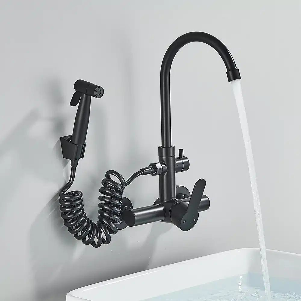 Seinale paigaldatav köögivann koos kõrgsurve käsidušiga | kujundav pilt e-kaubamaja pildikogust