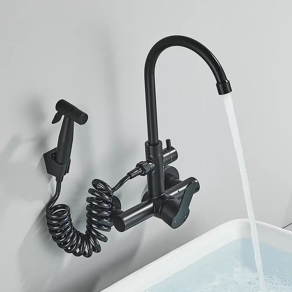 Seinale paigaldatav köögivann koos kõrgsurve käsidušiga | kujundav pilt e-kaubamaja pildikogust