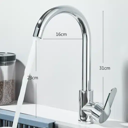 Köögivalamu kraan 360° pööratav kuum-külm vesi ühes käepidemes | E-pood Tootemaailm Köögivalamu kraan 360° pööratav kuum-külm vesi ühes käepidemes