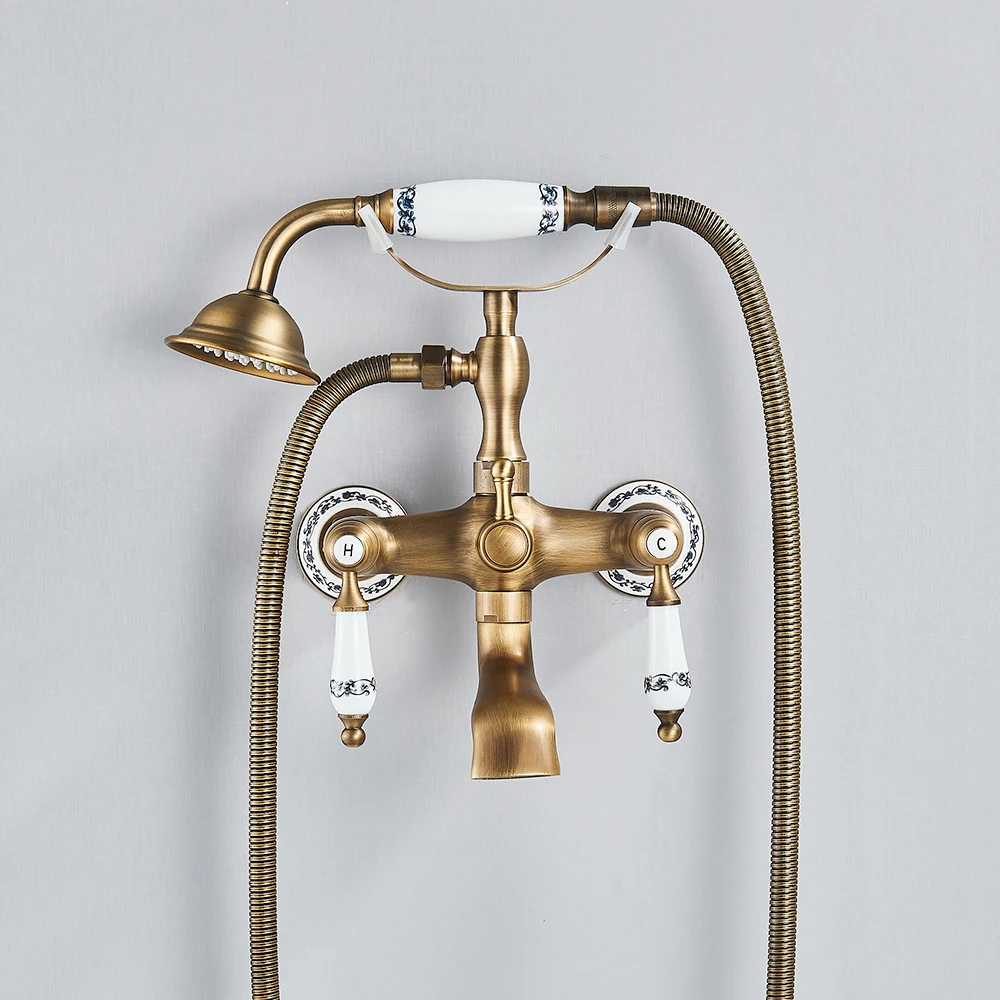 Antiik stiilis ilus messingist vannitoa dušisegisti | kujundav pilt e-kaubamaja pildikogust