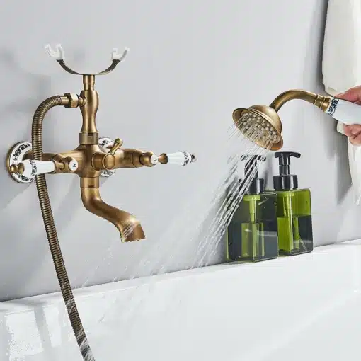 Antiik stiilis ilus messingist vannitoa dušisegisti | E-pood Tootemaailm Antiik stiilis ilus messingist vannitoa dušisegisti