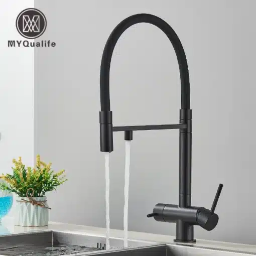 Köögisegisti, messing, kahe käepidemega, väljatõmmatav | E-pood Tootemaailm Köögisegisti, messing, kahe käepidemega, väljatõmmatav