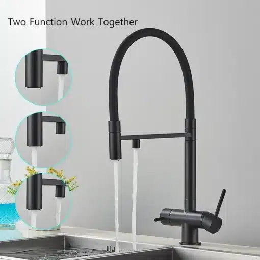 Köögisegisti, messing, kahe käepidemega, väljatõmmatav | E-pood Tootemaailm Köögisegisti, messing, kahe käepidemega, väljatõmmatav