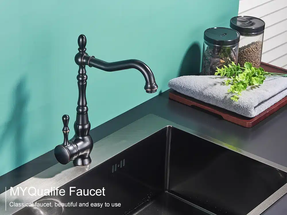 Antiik stiilis köögivalamu kraan messingist 360° pööratav | kujundav pilt e-kaubamaja pildikogust