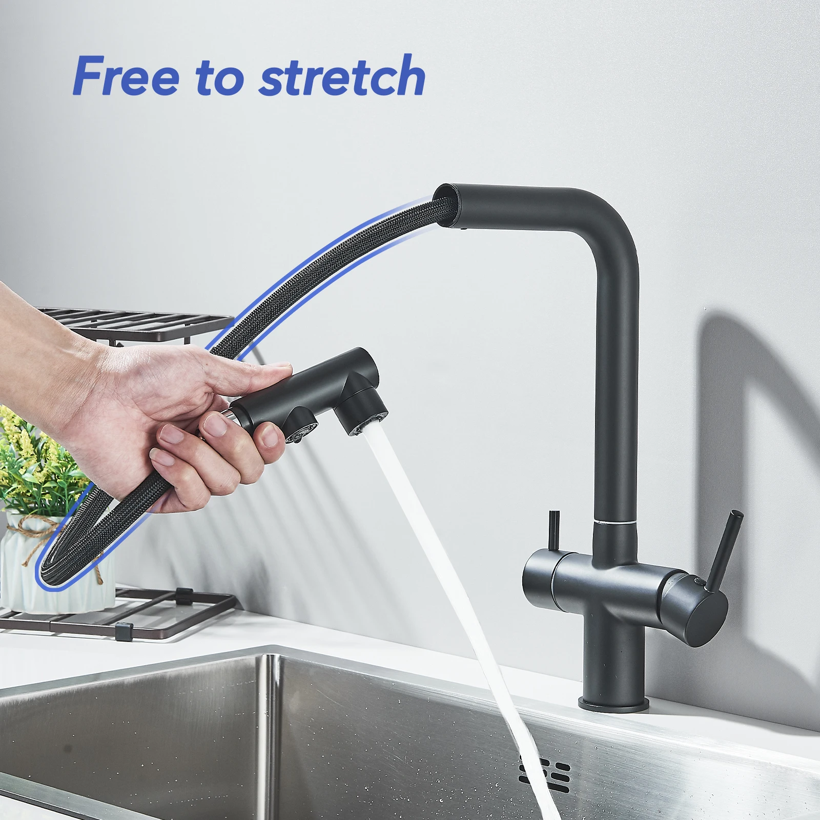 Köögisegisti kuuma ja külma veega, 360° pööratav, filtriga | kujundav pilt e-kaubamaja pildikogust