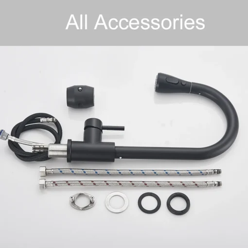 Köögisegisti musta värvi, väljatõmmatava pihustiga | E-pood Tootemaailm Köögisegisti musta värvi, väljatõmmatava pihustiga