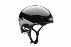 Jalgrattakiiver Nutcase Darth Lightnin' Reflective MIPS 56-60 cm, musta ja valge välkkujundusega, MIPS tehnoloogia ja reguleeritavate rihmadega.