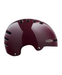 Kiiver LAZER Armor 2.0, Purple (L) on pildil oma sileda ja elegantse lillaka viimistlusega, mille esiküljel on nähtavad õhutusavad optimaalsete ventilatsiooni ja mugavuse tagamiseks. Kiiver on valmistatud vastupidavast materjalist, mis tagab linnas sõitmisel maksimaalse kaitse.