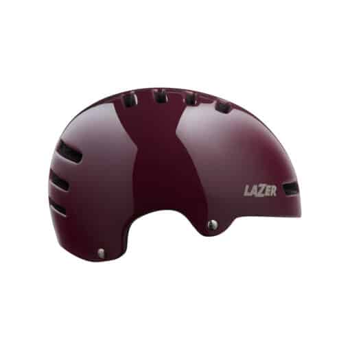 Kiiver LAZER Armor 2.0, Purple (L) on pildil oma sileda ja elegantse lillaka viimistlusega, mille esiküljel on nähtavad õhutusavad optimaalsete ventilatsiooni ja mugavuse tagamiseks. Kiiver on valmistatud vastupidavast materjalist, mis tagab linnas sõitmisel maksimaalse kaitse.