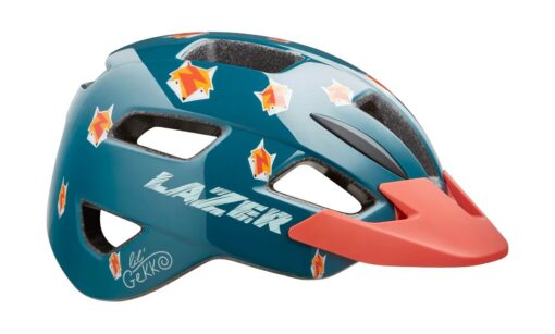 Lastekiiver Lazer Lil'Gekko rohelisega | E-pood Tootemaailm Sinine Lastekiiver LAZER Lil' Gekko, Fox koos oranžide rebastekujundustega, mis on valmistatud kergetest ja vastupidavatest materjalidest.