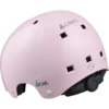 Roosa Kiiver CAIRN EON Shiny Powder Pink vaatega küljelt. Kiivril on sile, läikiv pind, mitu ventilatsiooniava ja must rihmasüsteem nähtaval. Stiilne ja kindel kaitse linnakeskkonnas liiklemiseks.