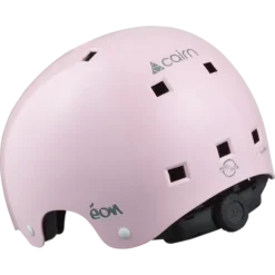 Roosa Kiiver CAIRN EON Shiny Powder Pink vaatega küljelt. Kiivril on sile, läikiv pind, mitu ventilatsiooniava ja must rihmasüsteem nähtaval. Stiilne ja kindel kaitse linnakeskkonnas liiklemiseks.