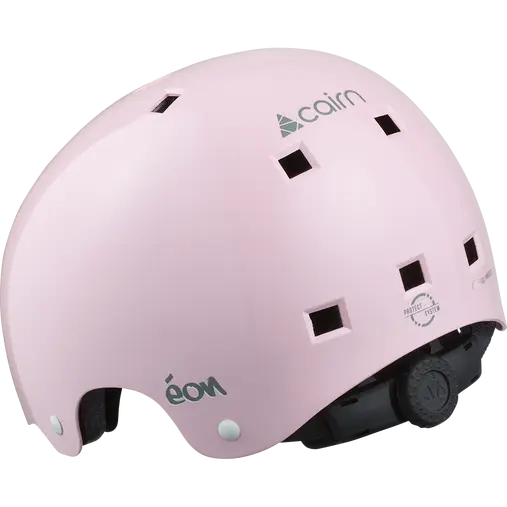 Roosa Kiiver CAIRN EON Shiny Powder Pink vaatega küljelt. Kiivril on sile, läikiv pind, mitu ventilatsiooniava ja must rihmasüsteem nähtaval. Stiilne ja kindel kaitse linnakeskkonnas liiklemiseks.