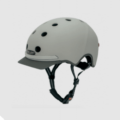 Hall Kiiver MELON E-Series, Metropolis (M/L) minimalistliku ja stiilse disainiga, ventileerimisaukudega ülaosas ja kinnitusrihmaga, mis tagab turvalise sobivuse linna liikluses.