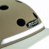 Kiiver MELON E-Series, Moonlight (XL) pruun, modernne disain avadega, valge triibuga kaunistus.