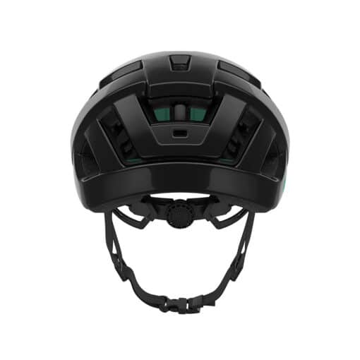 Must Jalgrattakiiver LAZER Tempo KinetiCore CECPSC, Black Unisize, vaatega eest. Kiiver on aerodünaamilise disaini ja vastupidava materjaliga, millel on roheline detailne vooder ja reguleeritavad rihmad.