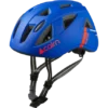 Sinine Kiiver CAIRN Kustom Mat King Blue, laste S-suuruses kiiver halli tausta ees, elegantse disainiga ja kinnitusrihmadega.