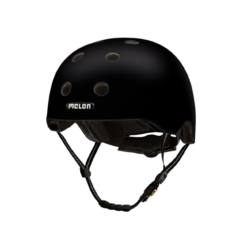 Kiiver MELON Closed Eyes (XL) musta värvi, elegantse ja minimalistliku disainiga, millel on kaitsvad ventilatsiooniavad ning vastupidav rihm, ideaalne linnakasutuseks.