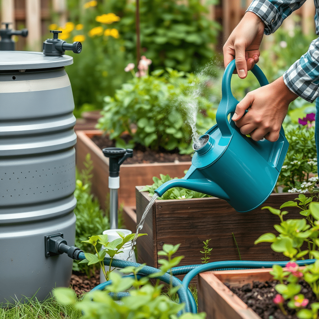 Vihmaveetünn, lehefilter ja ülevool aiapeenra kõrval