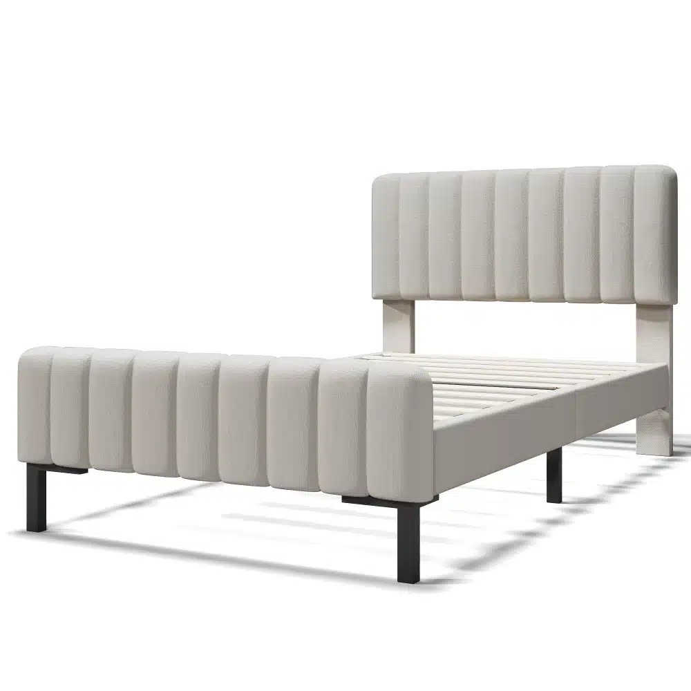 Noorukite voodi reguleeritava peatsiga, hall-beež | kujundav pilt e-kaubamaja pildikogust