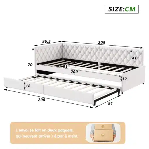 Diivanvoodi ratastel sametist, hall 90x200 cm | E-pood Tootemaailm Diivanvoodi ratastel mõõtudega 90x200 cm, valmistatud hallist sametist, näidatud avatud ja suletud asendites koos täpsete mõõtudega. Stiilne, mahukas ja funktsionaalne disain sobib igasse sissehelistellu.