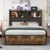 Jalgadel voodi LED-valgustusega ja sahtlitega 160x200 | E-pood Tootemaailm Praktiline jalgadel voodi LED-valgustusega ja sahtlitega, mõõtmetega 160x200. Voodi on sisustatud puidust peatsiga ning ruumikate sahtlitega allosas. Elegantsed voodipesu toonid lisavad kaasaegset heledust ja mahedus eluruumi atmosfäärile.