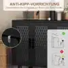 Köögikapp must tööpinnaga ja metallkäepidemetega 140x40x80 | E-pood Tootemaailm Köögikapp must tööpinnaga ja metallkäepidemetega 140x40x80. Pildil on nähtav must köögikapp, millel on siledad metallkäepidemed. Kaasatud on detailne vaade kapi anti-kipp-seadmest, mis tagab turvalisuse. Tume kapp on paigutatud heledale taustale koos dekoratiivesemete ja korviga.
