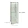 Klaasvitriin LED-valgustusega ja lukustatav, 4 riiulit, läbipaistev klaasmetallist raam, mõõtudega 164cm kõrgune, 42.5cm lai ja 36.5cm sügav, sobib ideaalselt väärtuslike esemete eksponeerimiseks.
