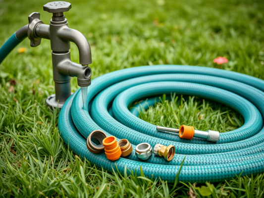 Lekkev aiavoolik ja ühendusdetailid aias