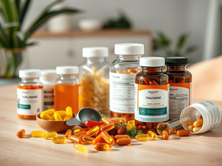 Toidulisandid ja vitamiinid: kuidas valida turvaliselt | E-pood Tootemaailm Toidulisandid, vitamiinipudelid ja koostisega etikett laual