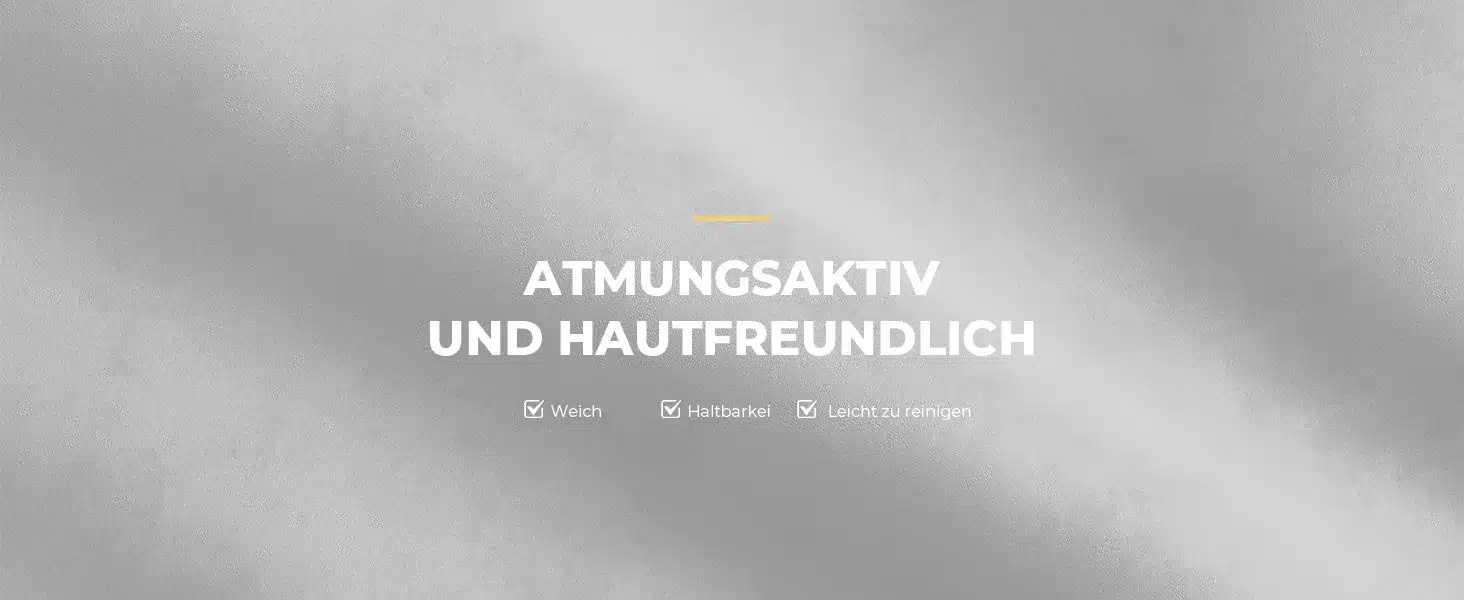 Graafiline kujutis hallil taustal, rõhutades Mänguritooli kangast laiendatud seljatoega omadust: hingav ja nahasõbralik materjal.
