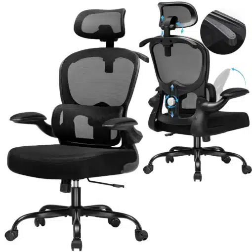 Kontoritool ergonoomiline 3D peatugi ja nimmetugi | E-pood Tootemaailm Kontoritool ergonoomiline 3D peatugi ja nimmetugi musta värvi, reguleeritav seljatugi ja käetoed, stabiilne ratastega alus, mugav hall kangasmaterjal.
