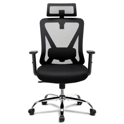 Kontoritool ergonoomiline 3D peatugi ja nimmetugi must | E-pood Tootemaailm Must ergonoomiline kontoritool koos 3D peatugi ja nimmetoega, mis on valmistatud hingavast võrkkangast ja tugevast metallist aluse ja ratastega, ideaalne mugavaks töötamiseks igas kontorikeskkonnas.